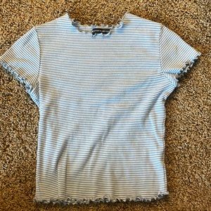 brandy Melville blue and white top